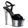 Pleaser - ASPIRE609 Sandale à bride à la cheville, Pole dance chaussures - Chaussures de pole dance - Noir/Couleur chrome Product image